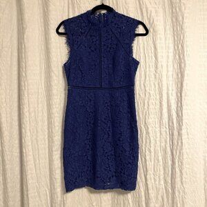 Bardot Blue lace sheath dressUS4